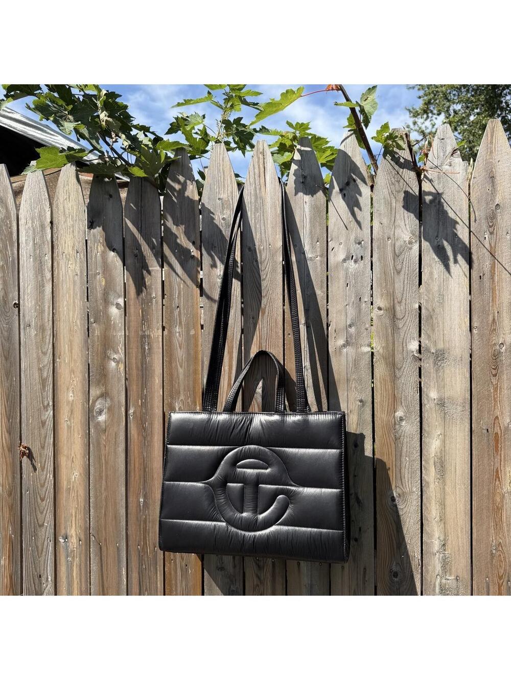 Telfar Black Puff Medium Size Shopping Tote Bag